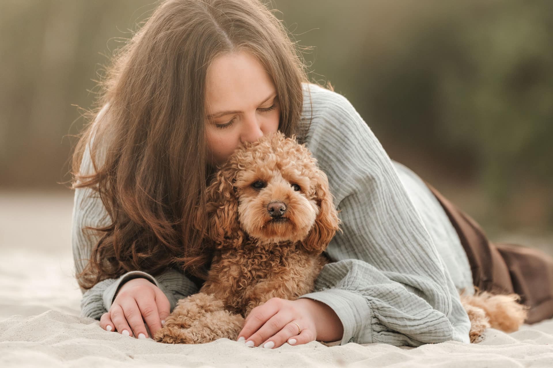 Hunde-Mensch-Shooting im Sand Ostwestfalen